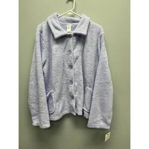 Croft & Barrow Light Purple Button-Up Fuzzy Jacket